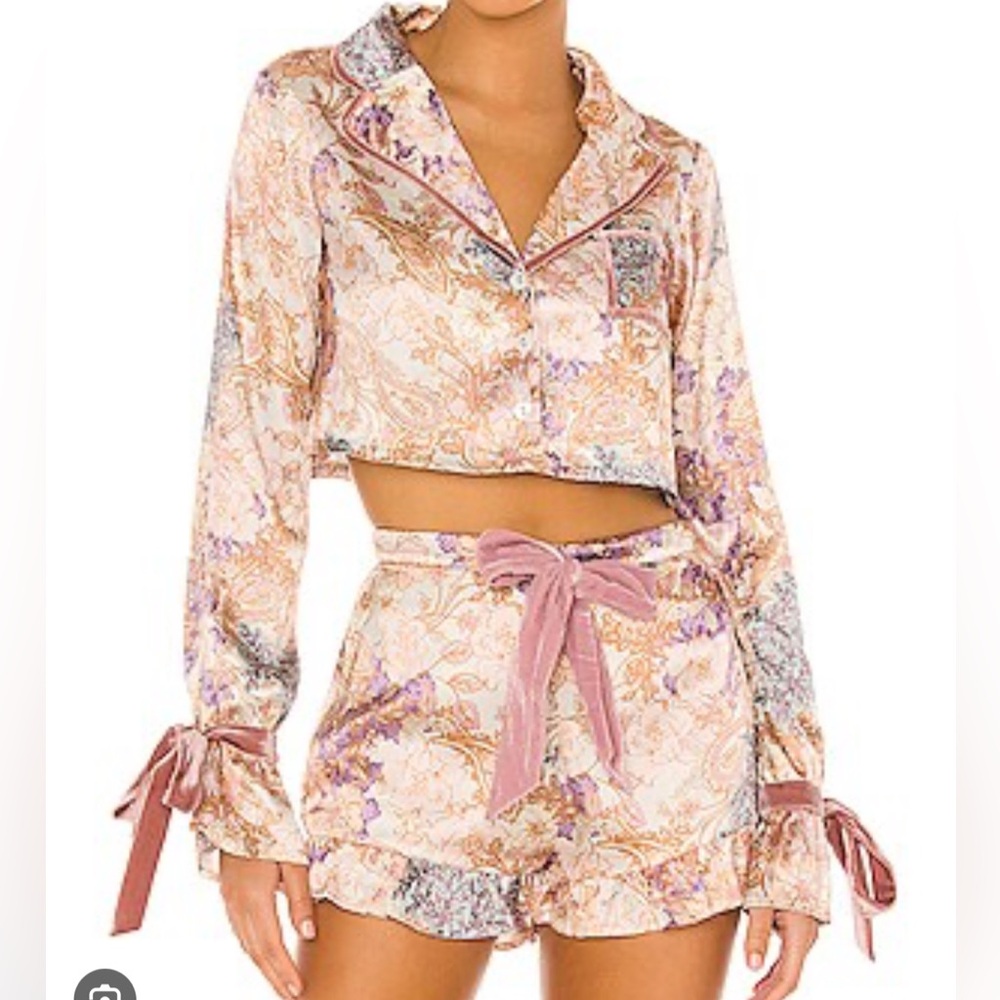 Beach Riot Aurora Short & Blouse Harvest Gold Paisley XS/S